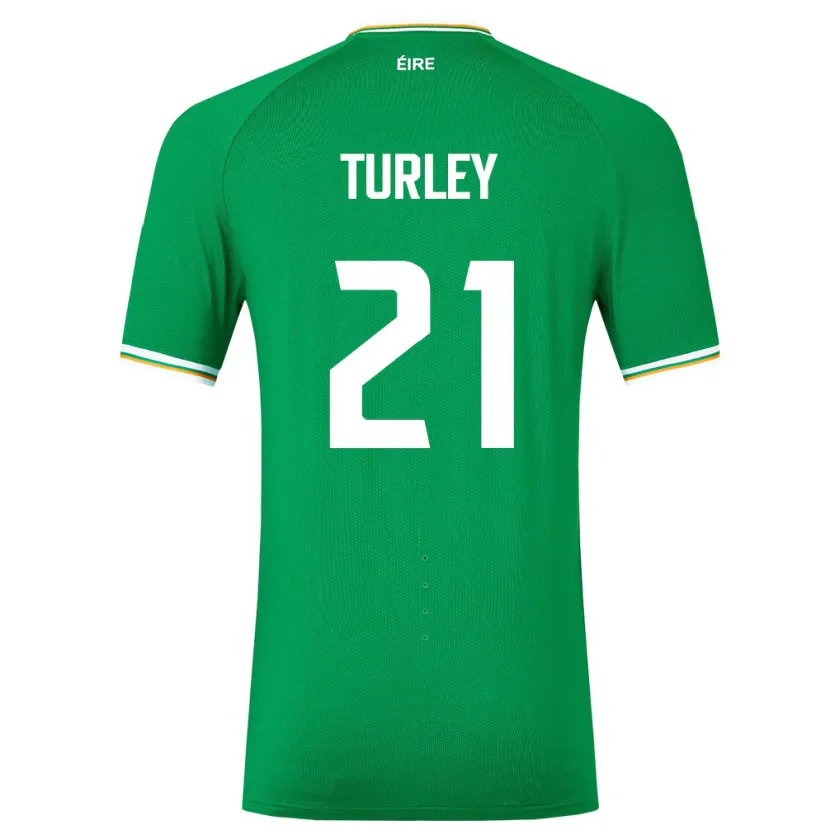 Danxen Mann Irland Freddie Turley #21 Grønn Hjemmetrøye Drakt Trøye 24-26 Skjorter T-Skjorte