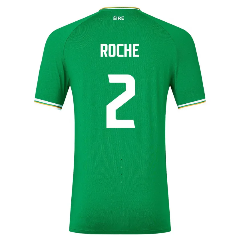 Danxen Mann Irland James Roche #2 Grønn Hjemmetrøye Drakt Trøye 24-26 Skjorter T-Skjorte
