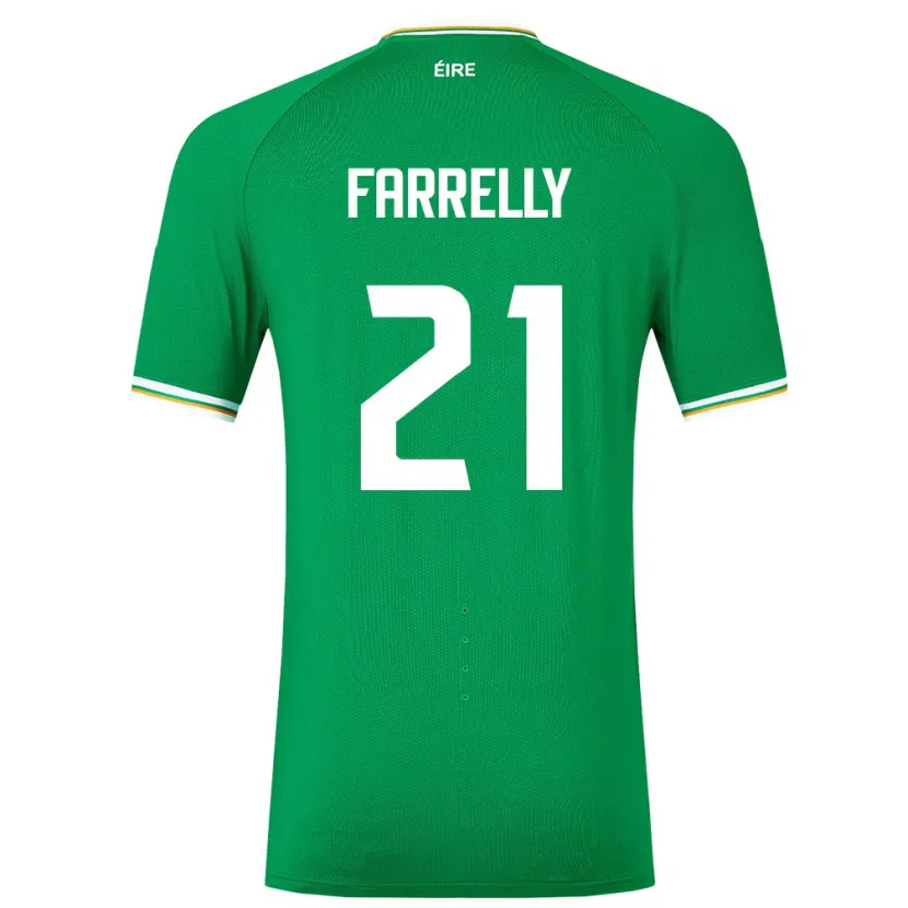Danxen Mann Irland Sinead Farrelly #21 Grønn Hjemmetrøye Drakt Trøye 24-26 Skjorter T-Skjorte