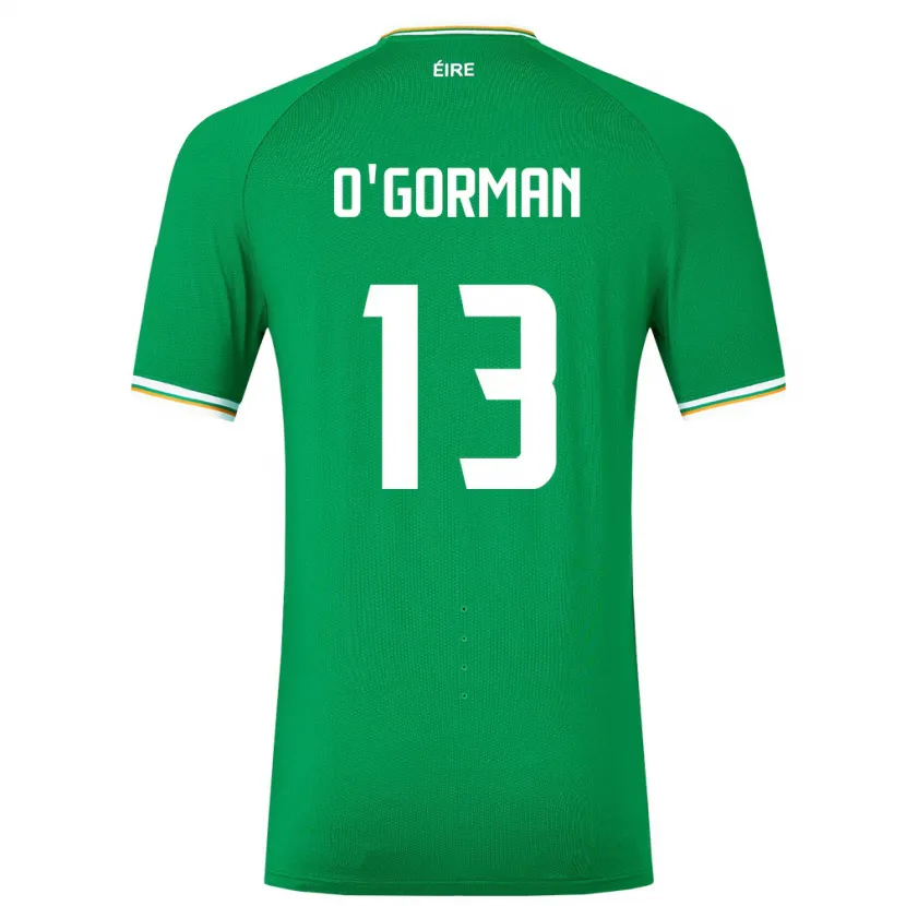 Danxen Mann Irland Áine O'gorman #13 Grønn Hjemmetrøye Drakt Trøye 24-26 Skjorter T-Skjorte