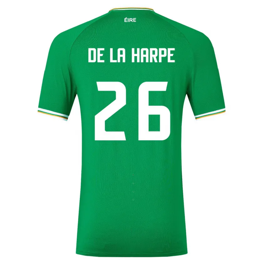 Danxen Mann Irland Deborah-Anne De La Harpe #26 Grønn Hjemmetrøye Drakt Trøye 24-26 Skjorter T-Skjorte