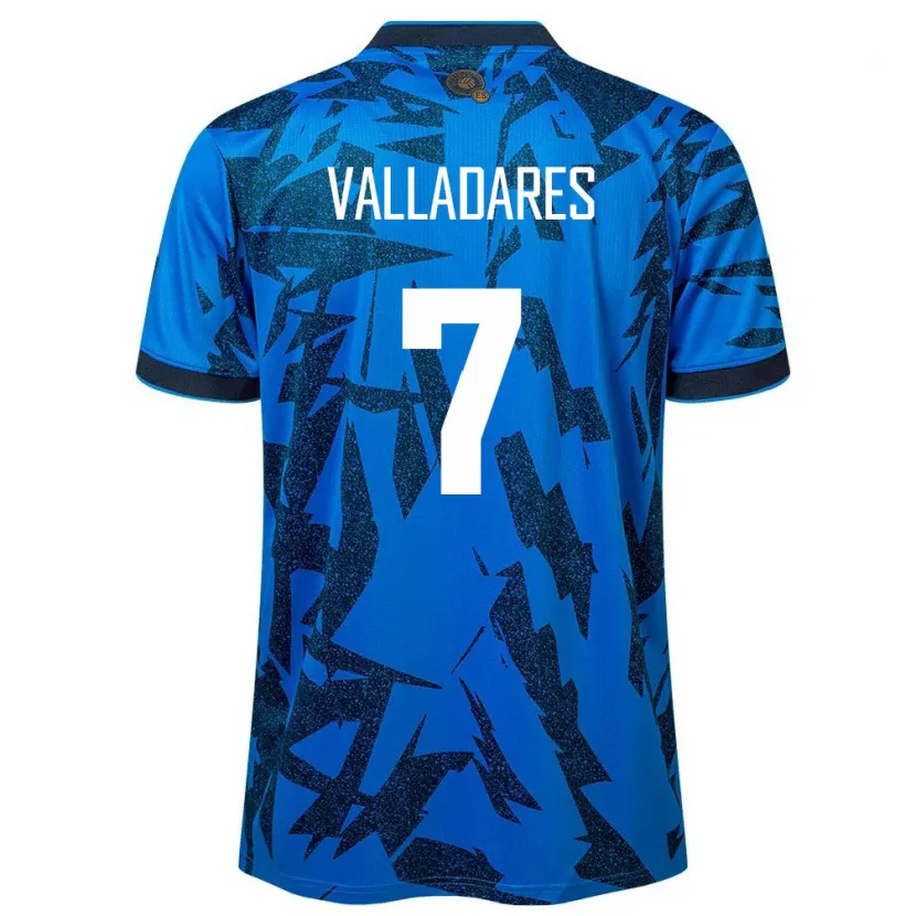 Danxen Mann El Salvador Jefferson Valladares #7 Blå Hjemmetrøye Drakt Trøye 24-26 Skjorter T-Skjorte