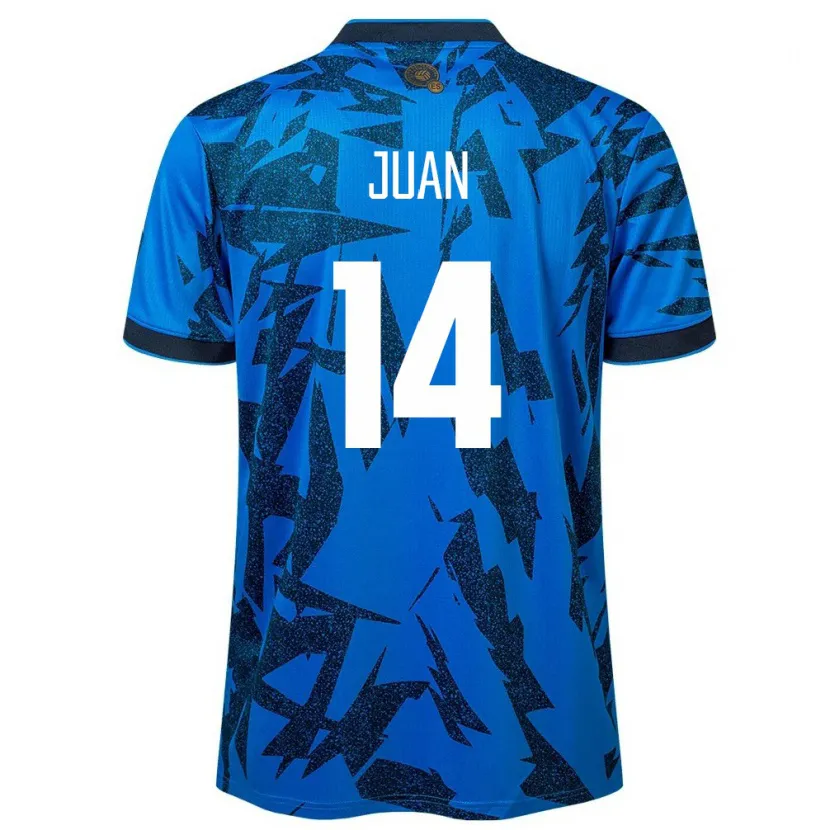 Danxen Mann El Salvador Juan Sánchez #14 Blå Hjemmetrøye Drakt Trøye 24-26 Skjorter T-Skjorte