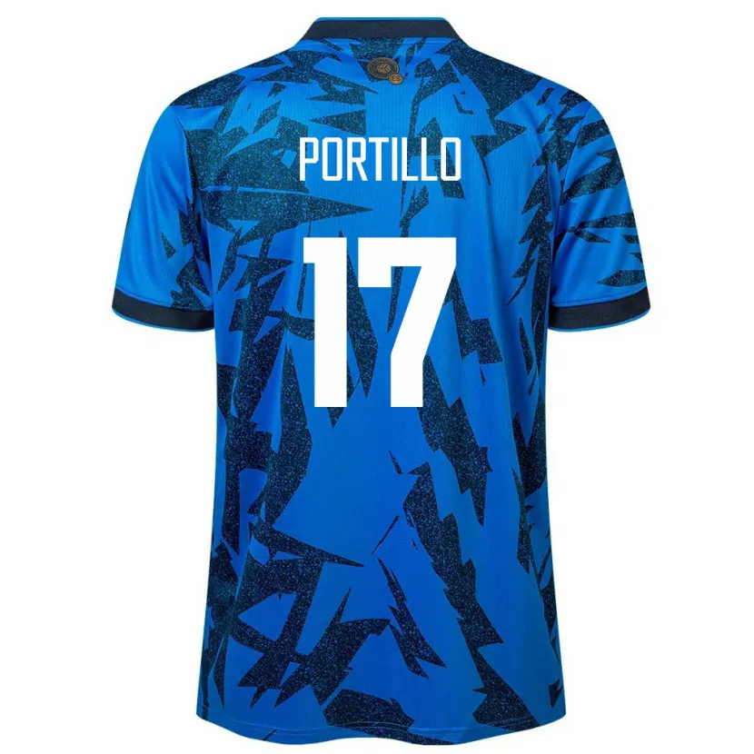 Danxen Mann El Salvador Anderson Portillo #17 Blå Hjemmetrøye Drakt Trøye 24-26 Skjorter T-Skjorte