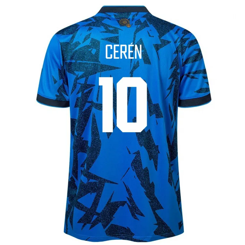 Danxen Mann El Salvador Brenda Cerén #10 Blå Hjemmetrøye Drakt Trøye 24-26 Skjorter T-Skjorte