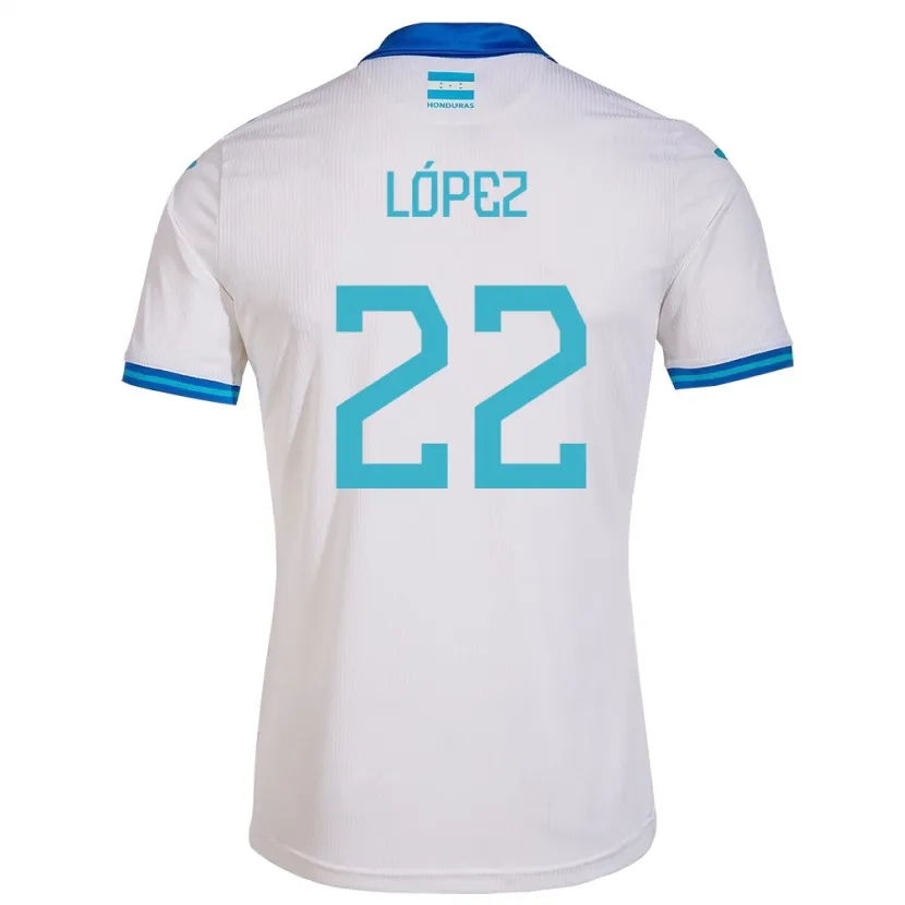Danxen Mann Honduras Luis López #22 Hvit Hjemmetrøye Drakt Trøye 24-26 Skjorter T-Skjorte