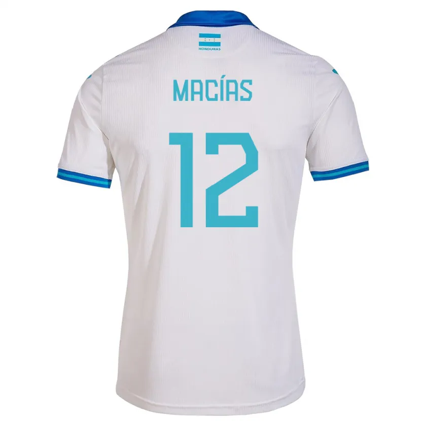 Danxen Mann Honduras Owen Macías #12 Hvit Hjemmetrøye Drakt Trøye 24-26 Skjorter T-Skjorte