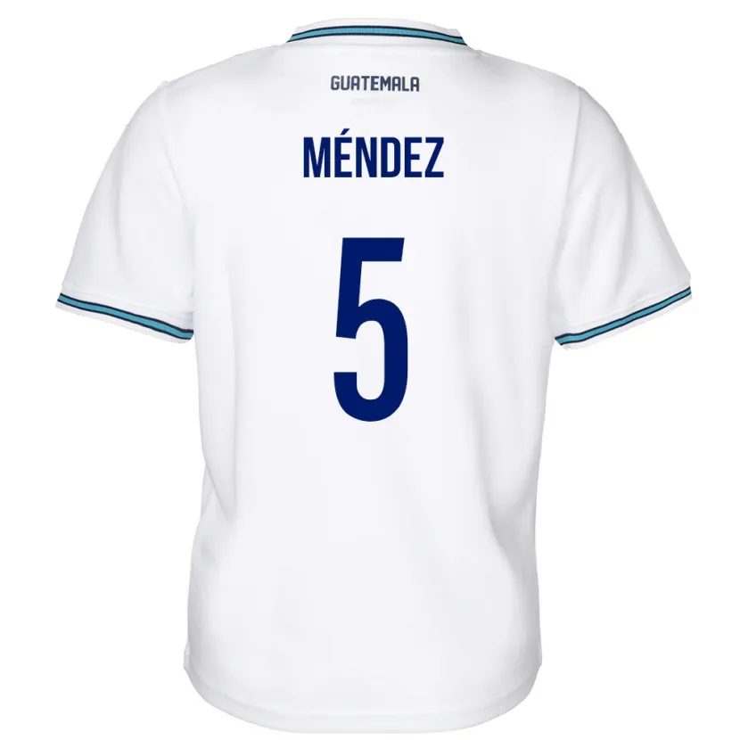 Danxen Mann Guatemala Diego Méndez #5 Hvit Hjemmetrøye Drakt Trøye 24-26 Skjorter T-Skjorte