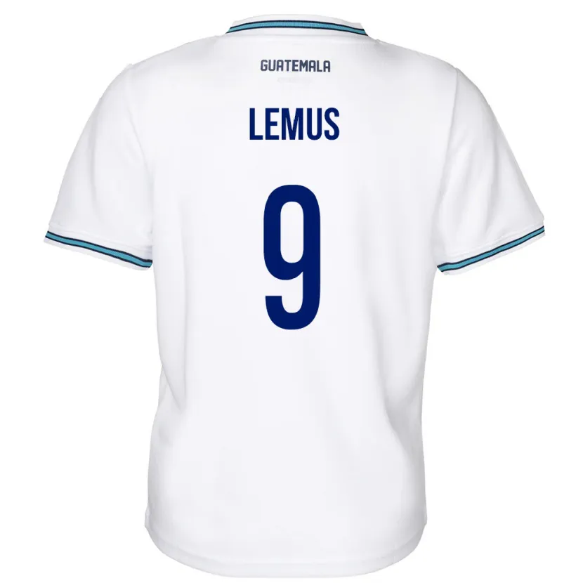 Danxen Mann Guatemala Erick Lemus #9 Hvit Hjemmetrøye Drakt Trøye 24-26 Skjorter T-Skjorte