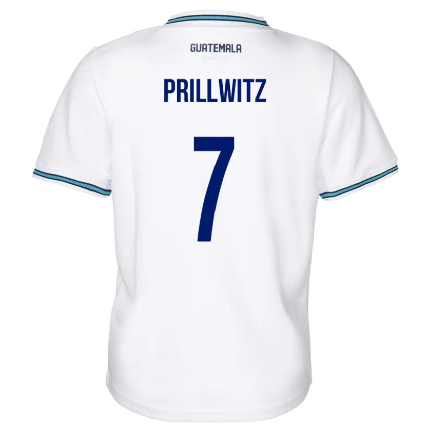 Danxen Mann Guatemala Héctor Prillwitz #7 Hvit Hjemmetrøye Drakt Trøye 24-26 Skjorter T-Skjorte
