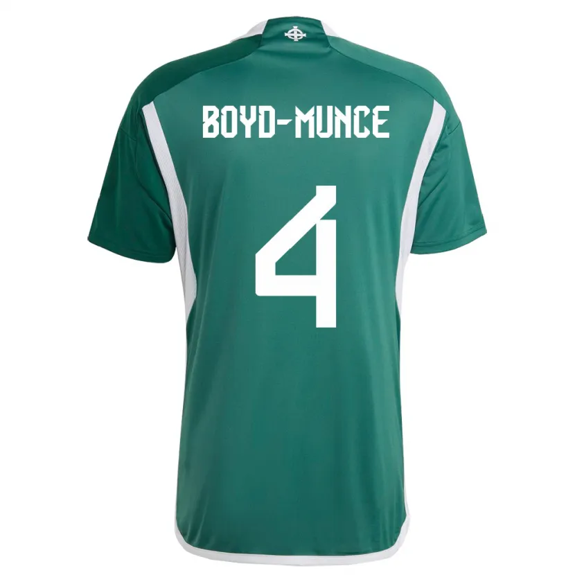 Danxen Mann Nord-Irland Caolan Boyd-Munce #4 Grønn Hjemmetrøye Drakt Trøye 24-26 Skjorter T-Skjorte