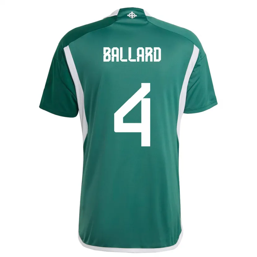 Danxen Mann Nord-Irland Daniel Ballard #4 Grønn Hjemmetrøye Drakt Trøye 24-26 Skjorter T-Skjorte