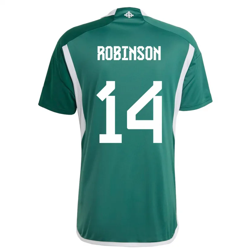 Danxen Mann Nord-Irland Darren Robinson #14 Grønn Hjemmetrøye Drakt Trøye 24-26 Skjorter T-Skjorte