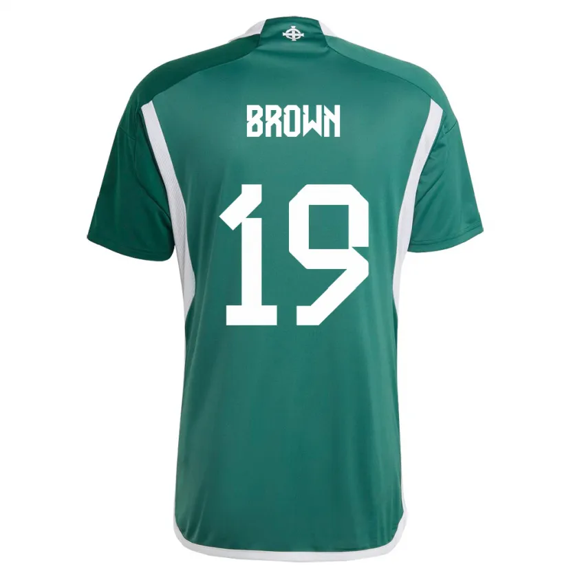 Danxen Mann Nord-Irland Sean Brown #19 Grønn Hjemmetrøye Drakt Trøye 24-26 Skjorter T-Skjorte