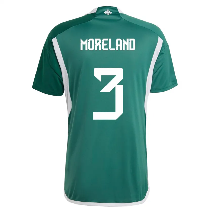 Danxen Mann Nord-Irland Calum Moreland #3 Grønn Hjemmetrøye Drakt Trøye 24-26 Skjorter T-Skjorte