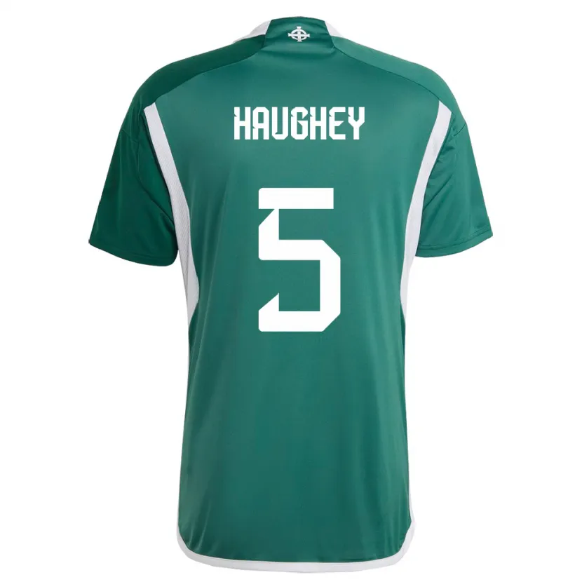 Danxen Mann Nord-Irland Conor Haughey #5 Grønn Hjemmetrøye Drakt Trøye 24-26 Skjorter T-Skjorte