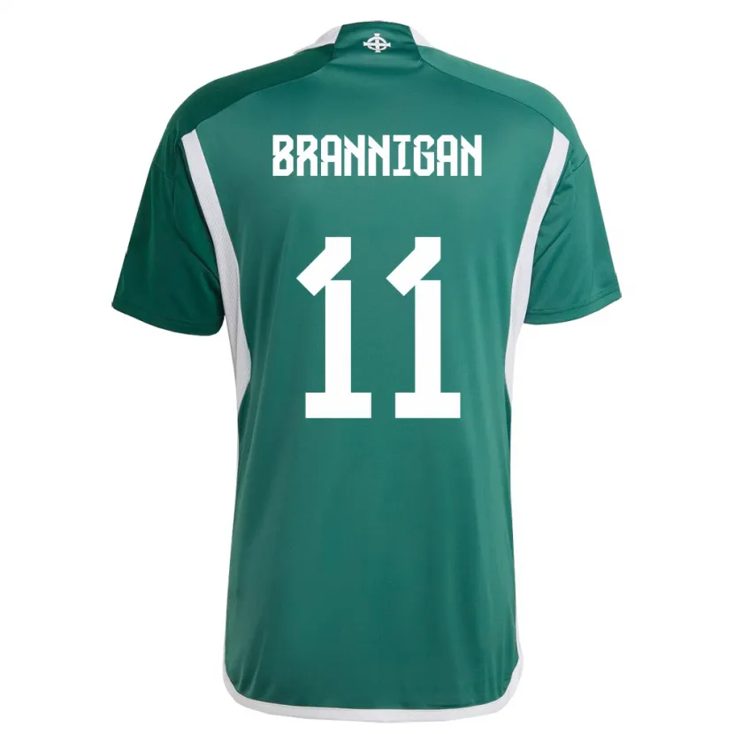 Danxen Mann Nord-Irland Cole Brannigan #11 Grønn Hjemmetrøye Drakt Trøye 24-26 Skjorter T-Skjorte