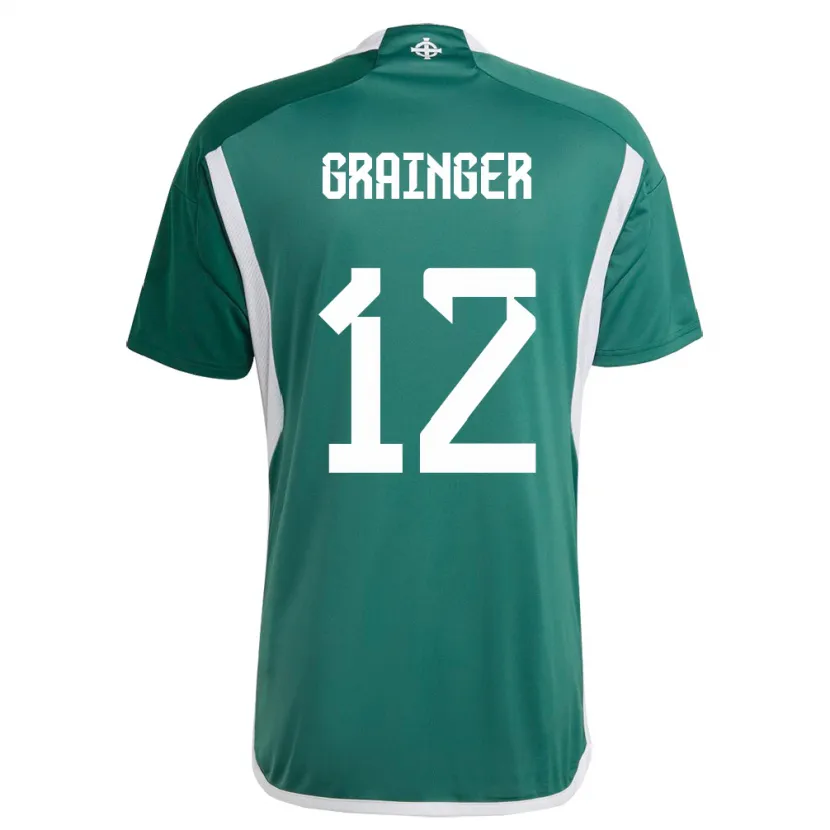 Danxen Mann Nord-Irland Owen Grainger #12 Grønn Hjemmetrøye Drakt Trøye 24-26 Skjorter T-Skjorte