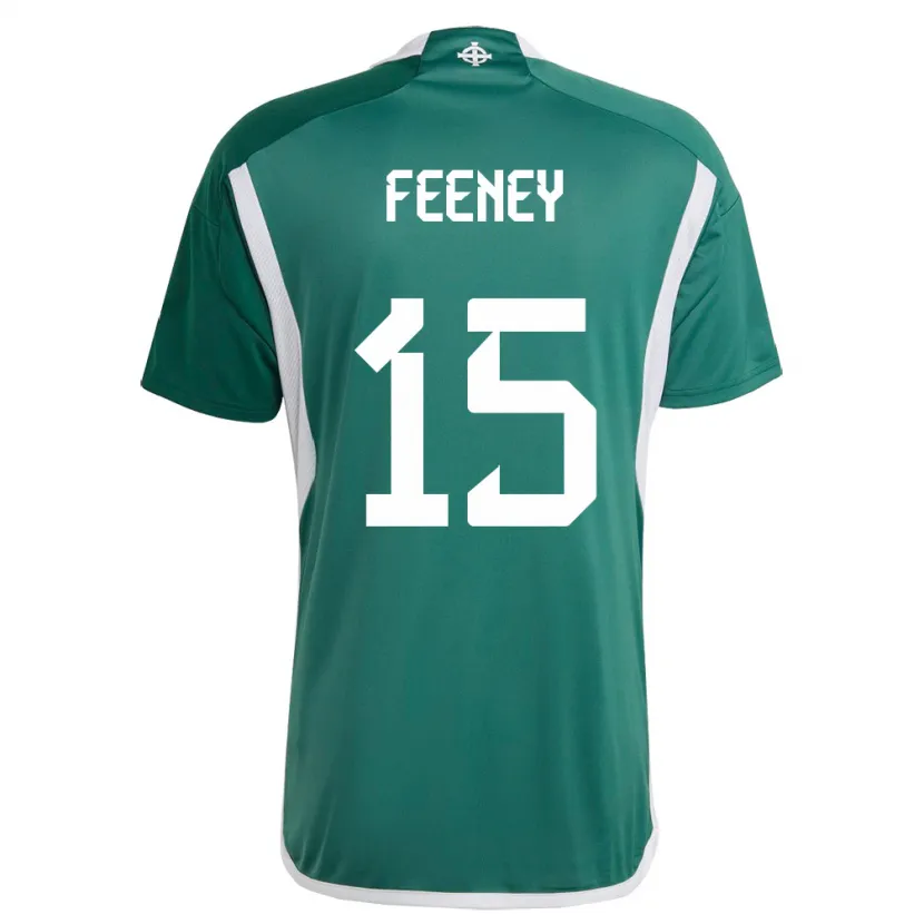 Danxen Mann Nord-Irland George Feeney #15 Grønn Hjemmetrøye Drakt Trøye 24-26 Skjorter T-Skjorte