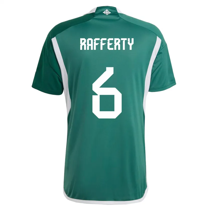 Danxen Mann Nord-Irland Laura Rafferty #6 Grønn Hjemmetrøye Drakt Trøye 24-26 Skjorter T-Skjorte