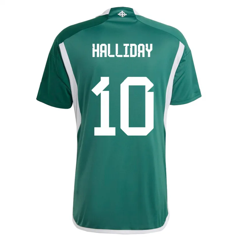 Danxen Mann Nord-Irland Keri Halliday #10 Grønn Hjemmetrøye Drakt Trøye 24-26 Skjorter T-Skjorte