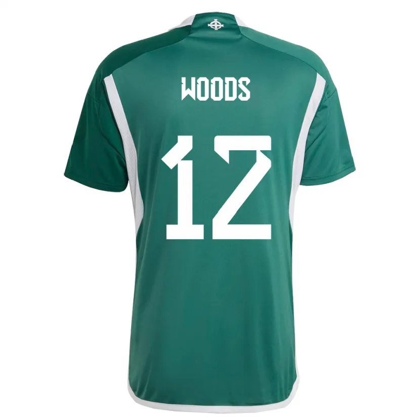 Danxen Mann Nord-Irland Lilie Woods #12 Grønn Hjemmetrøye Drakt Trøye 24-26 Skjorter T-Skjorte