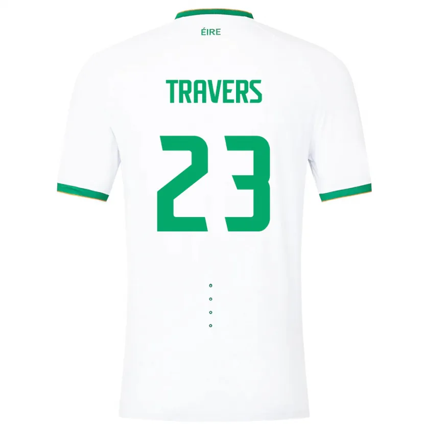 Danxen Mann Irland Mark Travers #23 Hvit Bortetrøye Drakt Trøye 24-26 Skjorter T-Skjorte