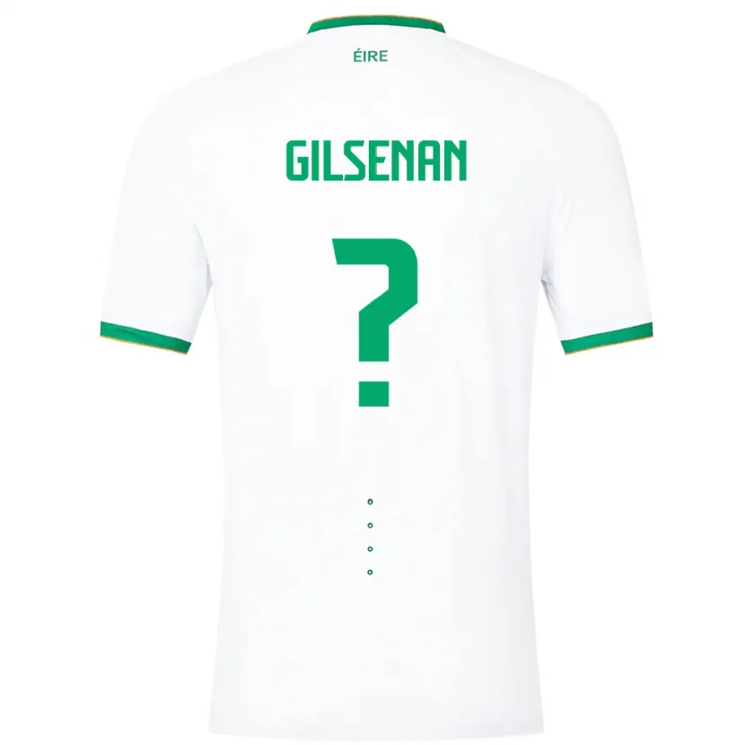Danxen Mann Irland Zak Gilsenan #0 Hvit Bortetrøye Drakt Trøye 24-26 Skjorter T-Skjorte