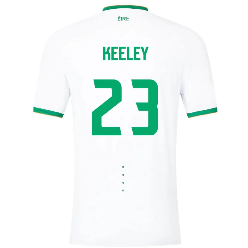 Danxen Mann Irland Josh Keeley #23 Hvit Bortetrøye Drakt Trøye 24-26 Skjorter T-Skjorte