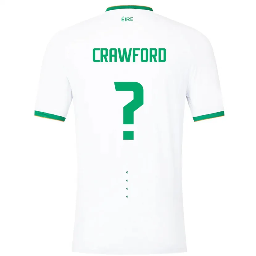 Danxen Mann Irland James Crawford #0 Hvit Bortetrøye Drakt Trøye 24-26 Skjorter T-Skjorte