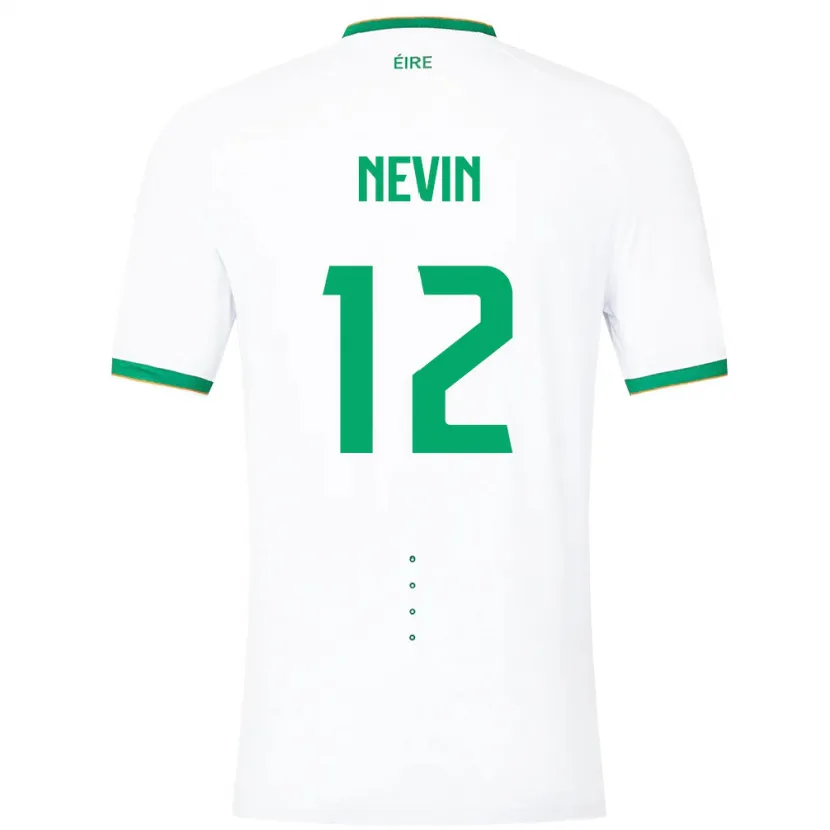 Danxen Mann Irland Harry Nevin #12 Hvit Bortetrøye Drakt Trøye 24-26 Skjorter T-Skjorte