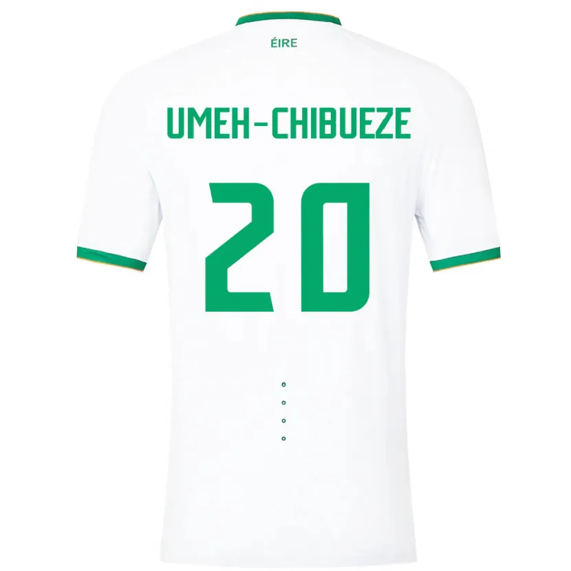 Danxen Mann Irland Franco Umeh-Chibueze #20 Hvit Bortetrøye Drakt Trøye 24-26 Skjorter T-Skjorte