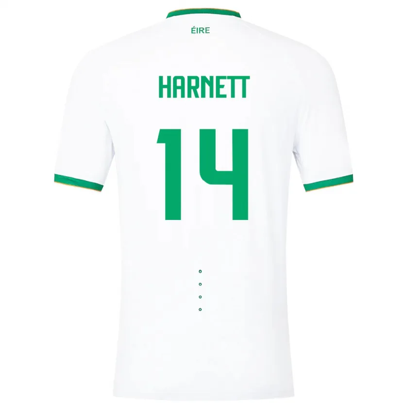 Danxen Mann Irland Kaylem Harnett #14 Hvit Bortetrøye Drakt Trøye 24-26 Skjorter T-Skjorte