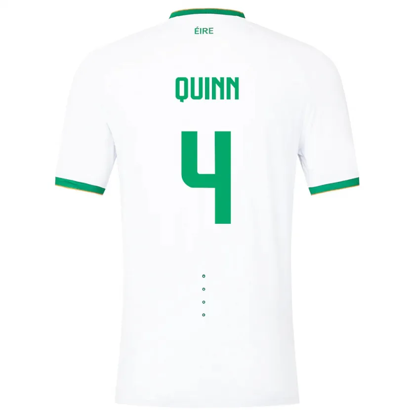 Danxen Mann Irland Louise Quinn #4 Hvit Bortetrøye Drakt Trøye 24-26 Skjorter T-Skjorte
