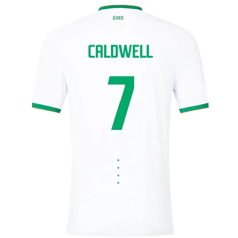 Danxen Mann Irland Diane Caldwell #7 Hvit Bortetrøye Drakt Trøye 24-26 Skjorter T-Skjorte