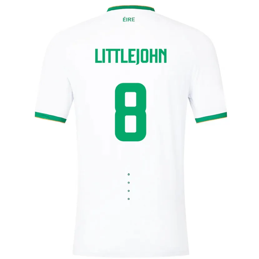 Danxen Mann Irland Ruesha Littlejohn #8 Hvit Bortetrøye Drakt Trøye 24-26 Skjorter T-Skjorte