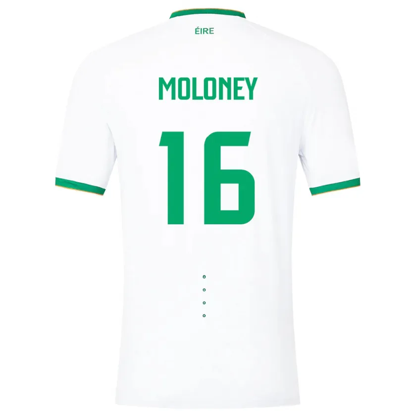 Danxen Mann Irland Grace Moloney #16 Hvit Bortetrøye Drakt Trøye 24-26 Skjorter T-Skjorte