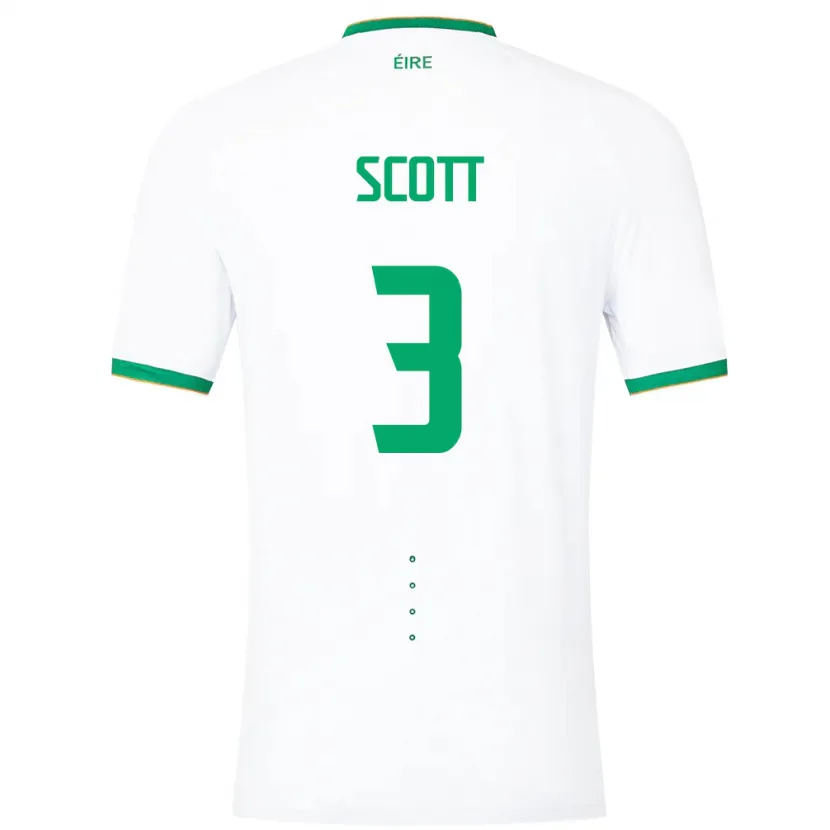Danxen Mann Irland Harriet Scott #3 Hvit Bortetrøye Drakt Trøye 24-26 Skjorter T-Skjorte