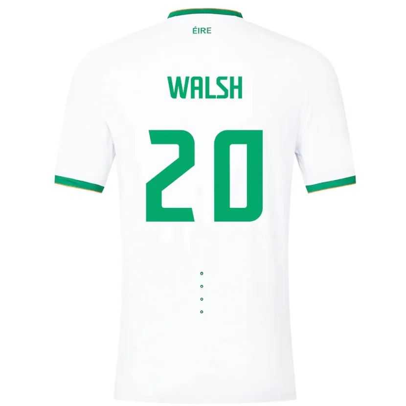 Danxen Mann Irland Claire Walsh #20 Hvit Bortetrøye Drakt Trøye 24-26 Skjorter T-Skjorte