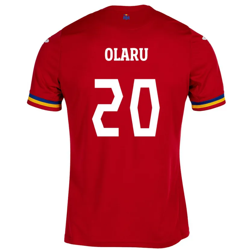 Danxen Mann Romania Darius Olaru #20 Rød Bortetrøye Drakt Trøye 24-26 Skjorter T-Skjorte
