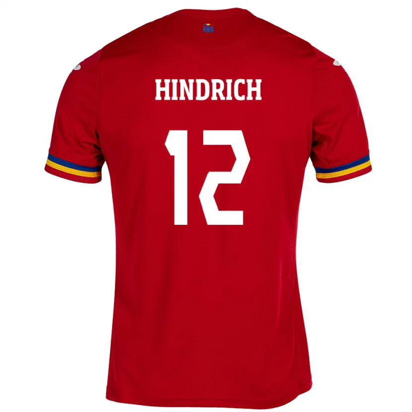 Danxen Mann Romania Otto Hindrich #12 Rød Bortetrøye Drakt Trøye 24-26 Skjorter T-Skjorte