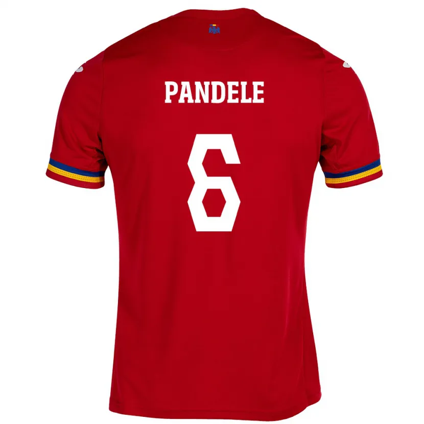 Danxen Mann Romania Andrei Pandele #6 Rød Bortetrøye Drakt Trøye 24-26 Skjorter T-Skjorte