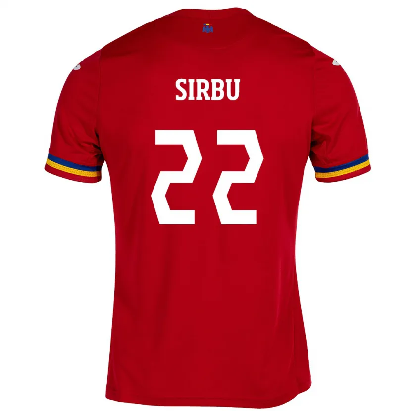 Danxen Mann Romania Dan Sîrbu #22 Rød Bortetrøye Drakt Trøye 24-26 Skjorter T-Skjorte