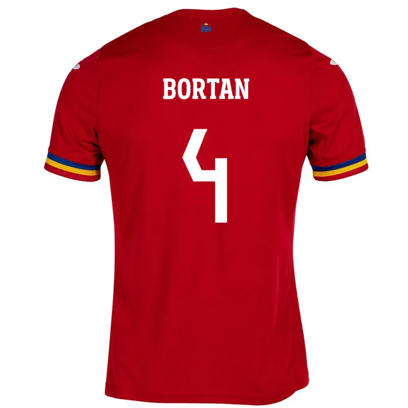 Danxen Mann Romania Ioana Bortan #4 Rød Bortetrøye Drakt Trøye 24-26 Skjorter T-Skjorte