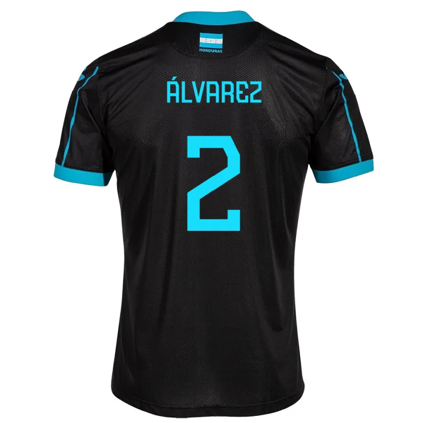 Danxen Mann Honduras Kevin Álvarez #2 Svart Bortetrøye Drakt Trøye 24-26 Skjorter T-Skjorte