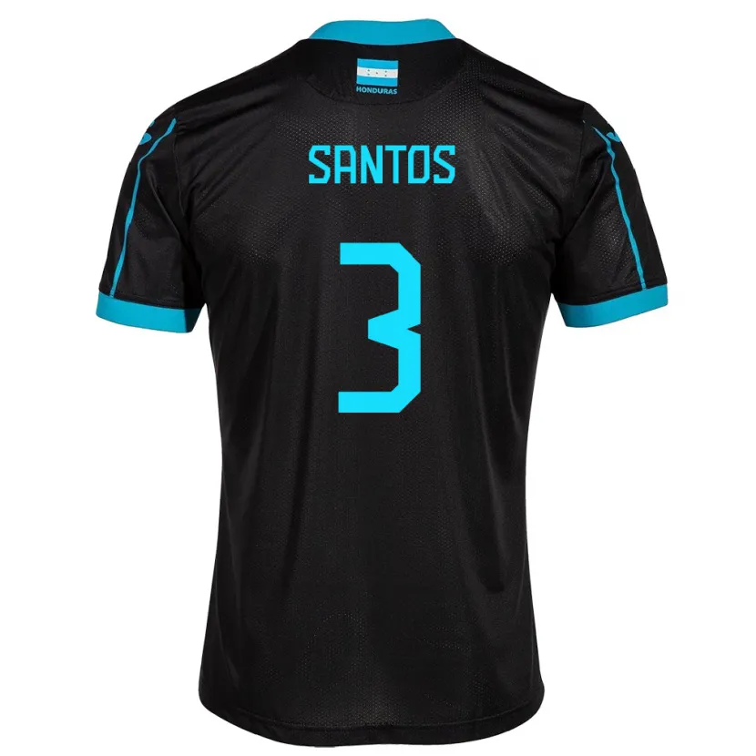 Danxen Mann Honduras Marcelo Santos #3 Svart Bortetrøye Drakt Trøye 24-26 Skjorter T-Skjorte