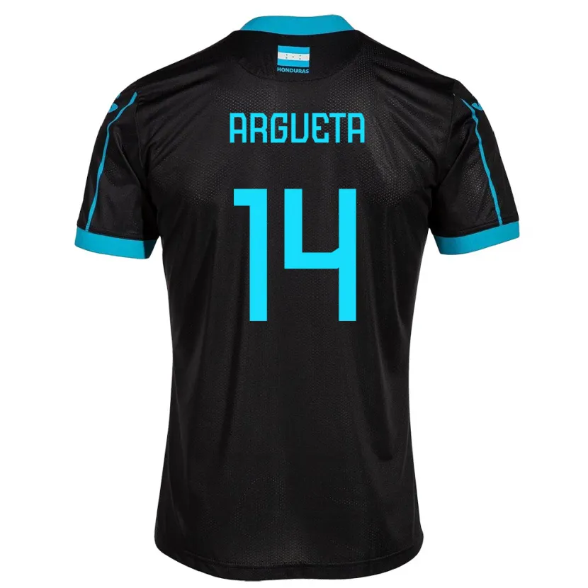 Danxen Mann Honduras Carlos Argueta #14 Svart Bortetrøye Drakt Trøye 24-26 Skjorter T-Skjorte