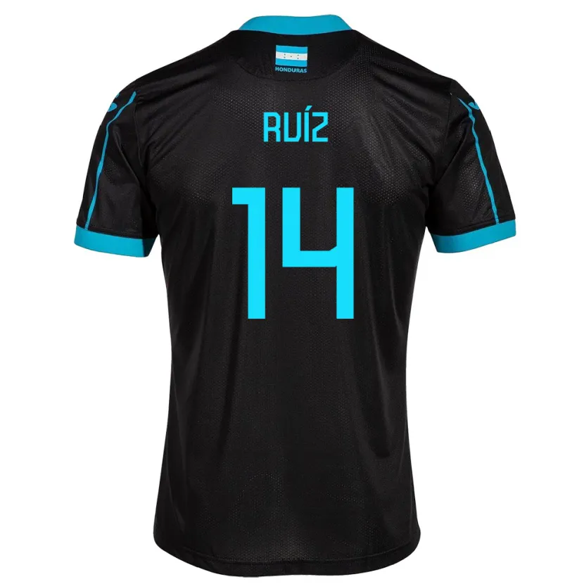 Danxen Mann Honduras David Ruíz #14 Svart Bortetrøye Drakt Trøye 24-26 Skjorter T-Skjorte
