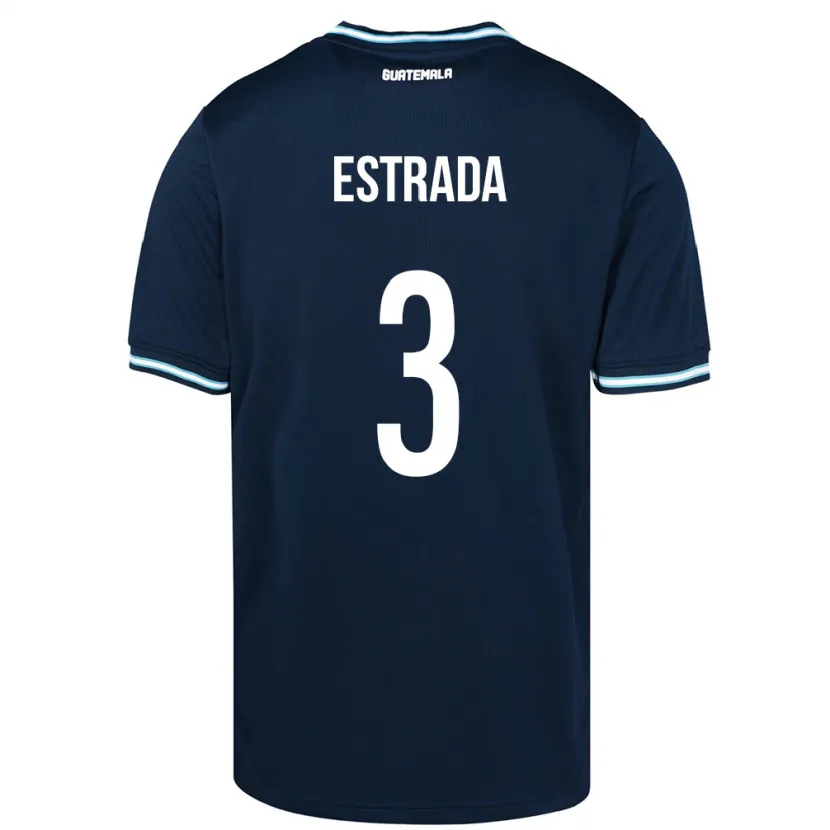 Danxen Mann Guatemala Carlos Estrada #3 Blå Bortetrøye Drakt Trøye 24-26 Skjorter T-Skjorte