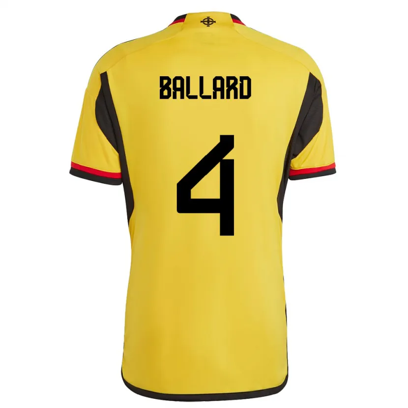 Danxen Mann Nord-Irland Daniel Ballard #4 Hvit Bortetrøye Drakt Trøye 24-26 Skjorter T-Skjorte
